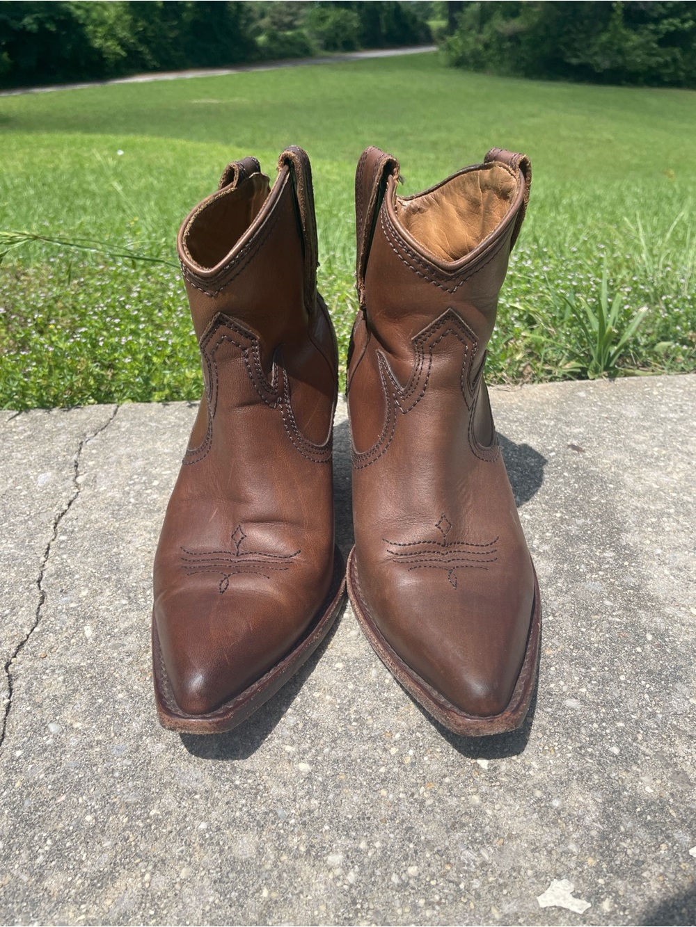 Thursday Boot Co. Short Leather Cowboy Boots - Picture 2 of 9